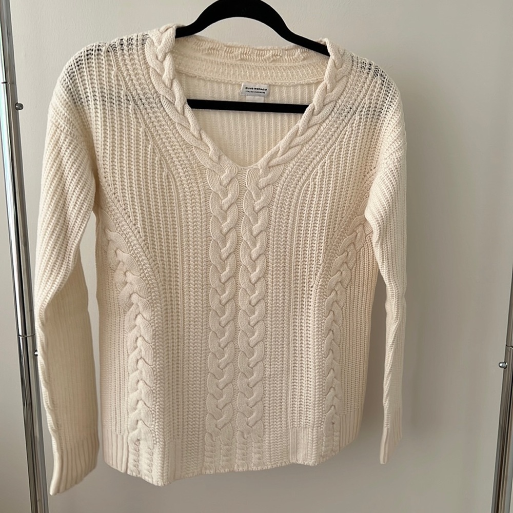 Club Monaco braided cashmere sweater